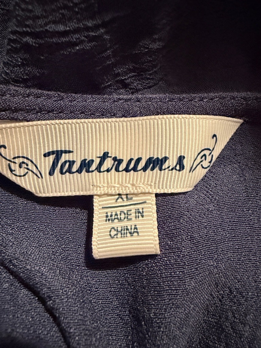 Tantrums Navy Crochet Yoke Long-Sleeve Top - Picture 2 of 9